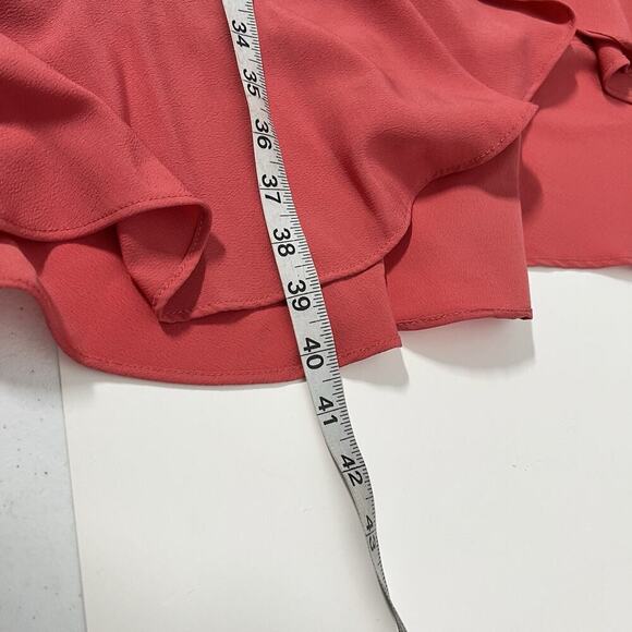 Gibson Latimer Wrap Dress Plus Size 2XL Pumpkin Orange Ruffle Hem - Picture 10 of 11